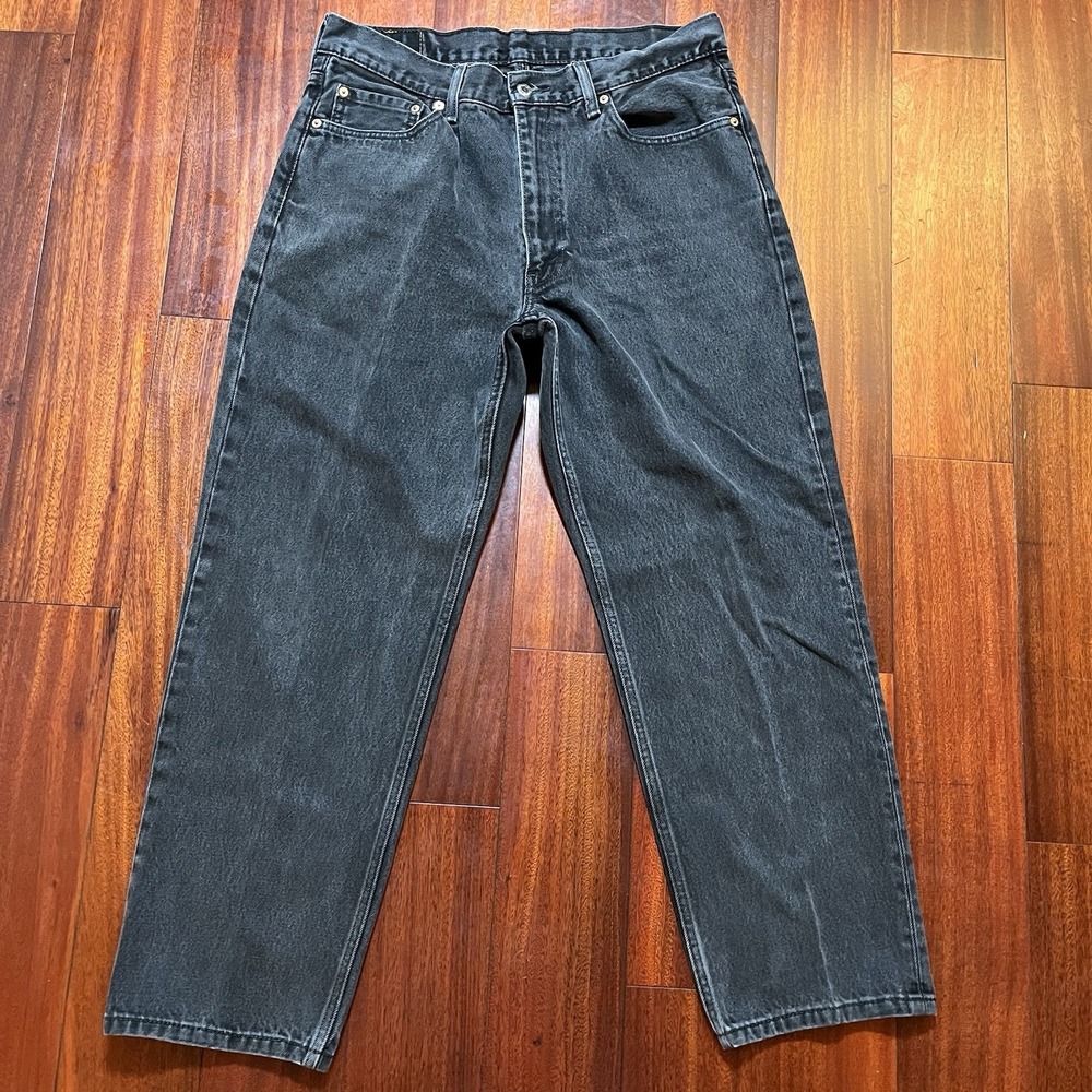 Levis Jeans Mens 35x29 550 Relaxed Tapered Leg Gray 100% Cotton Grunge Denim